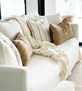 Rustic reversible hand-loomed cushion, Magnolia Lane modern interiors