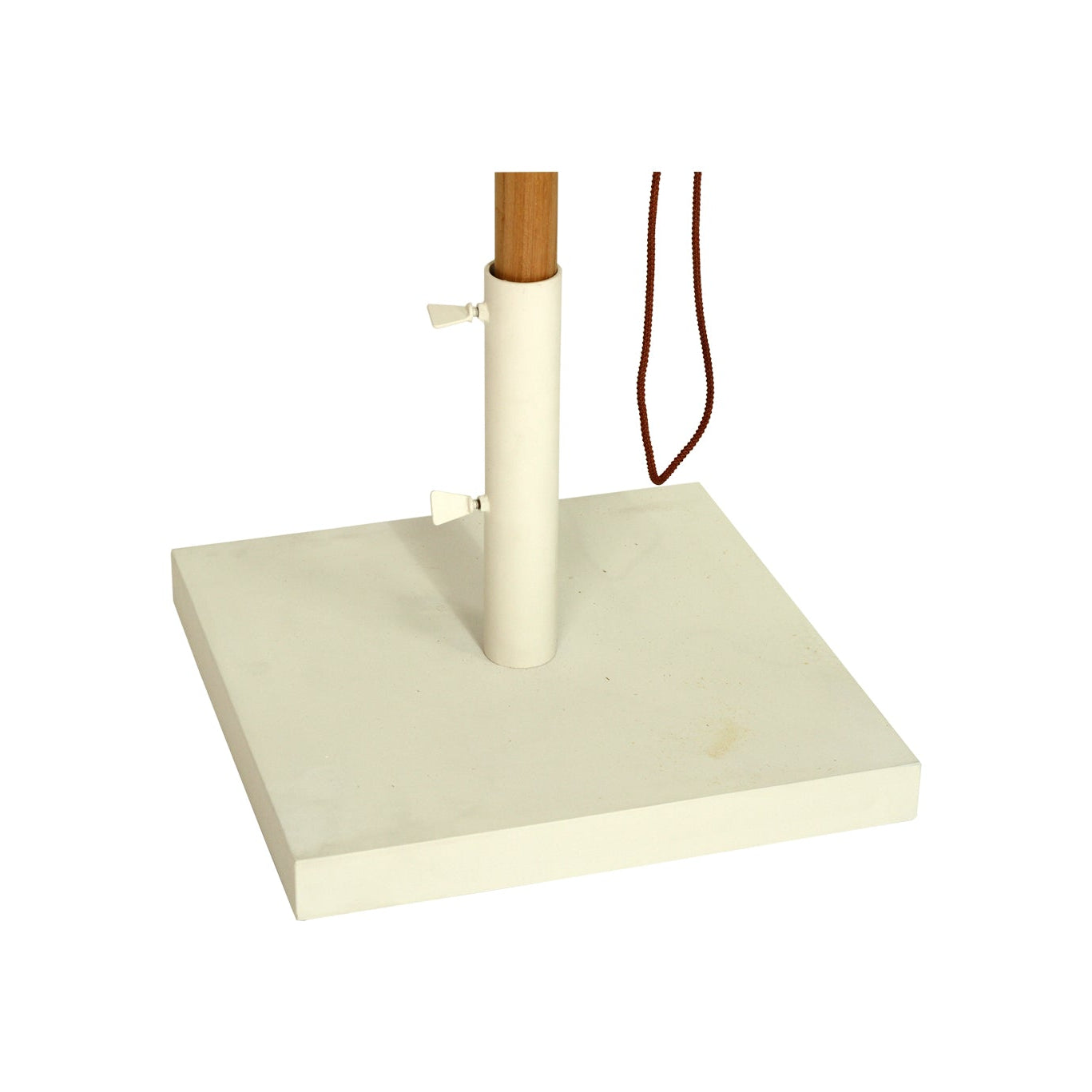 Amalfi Outdoor Umbrella Base in pearl white powder-coated aluminium.