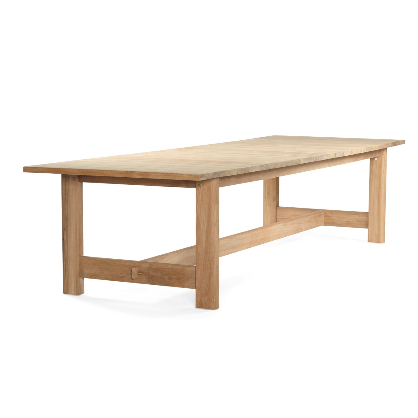 Amalfi 2.5m outdoor dining table in A-grade teak front angle view