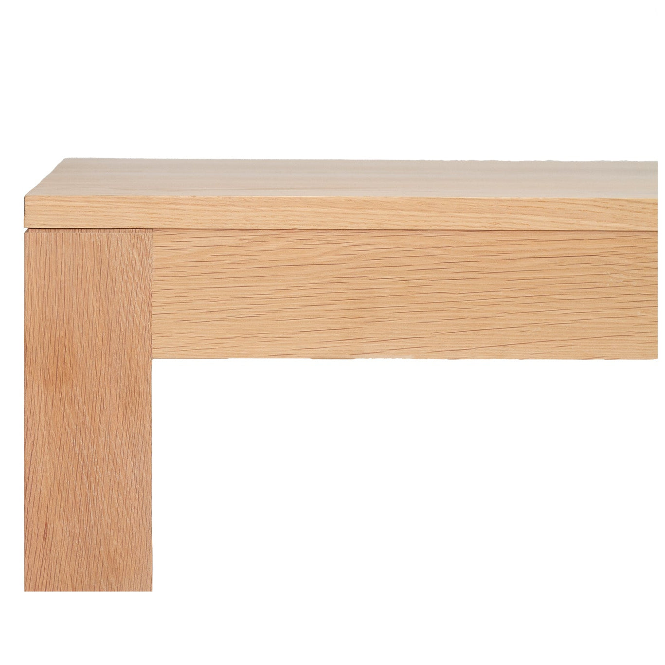 Austin solid oak dining table corner view