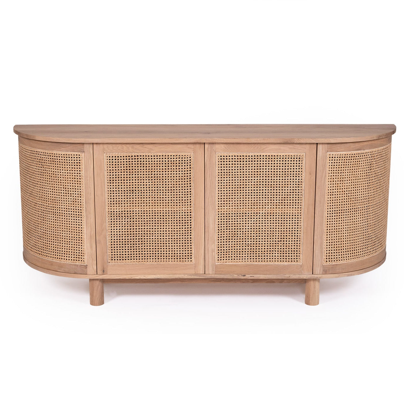 Hand finished American oak surface with natural grain detail front view