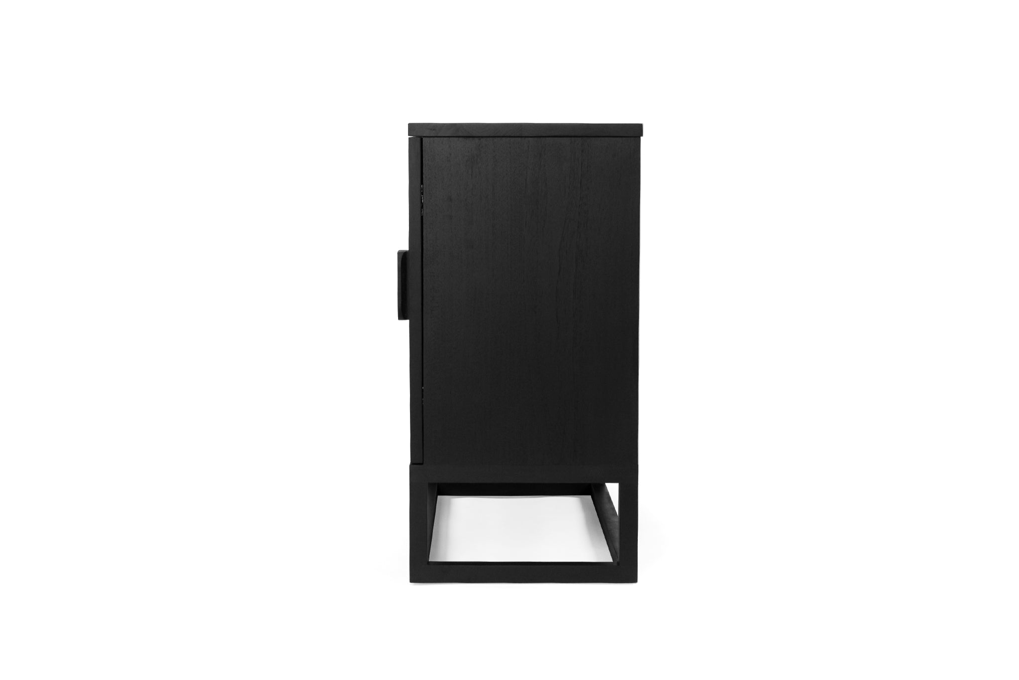 Sleek black Benji four door teak console, Mangolia Lane 5