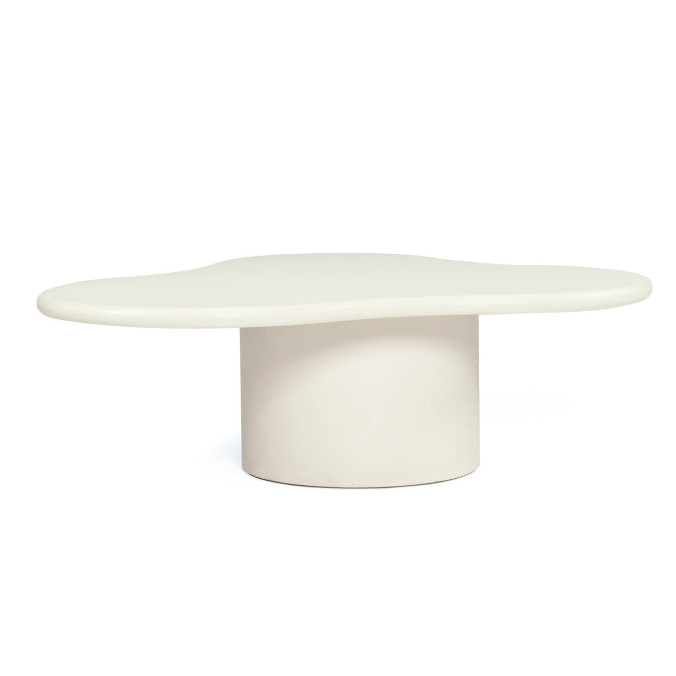 Costa Organic Coffee Table in ivory microcement showing soft curved silhouette and handcrafted finish.