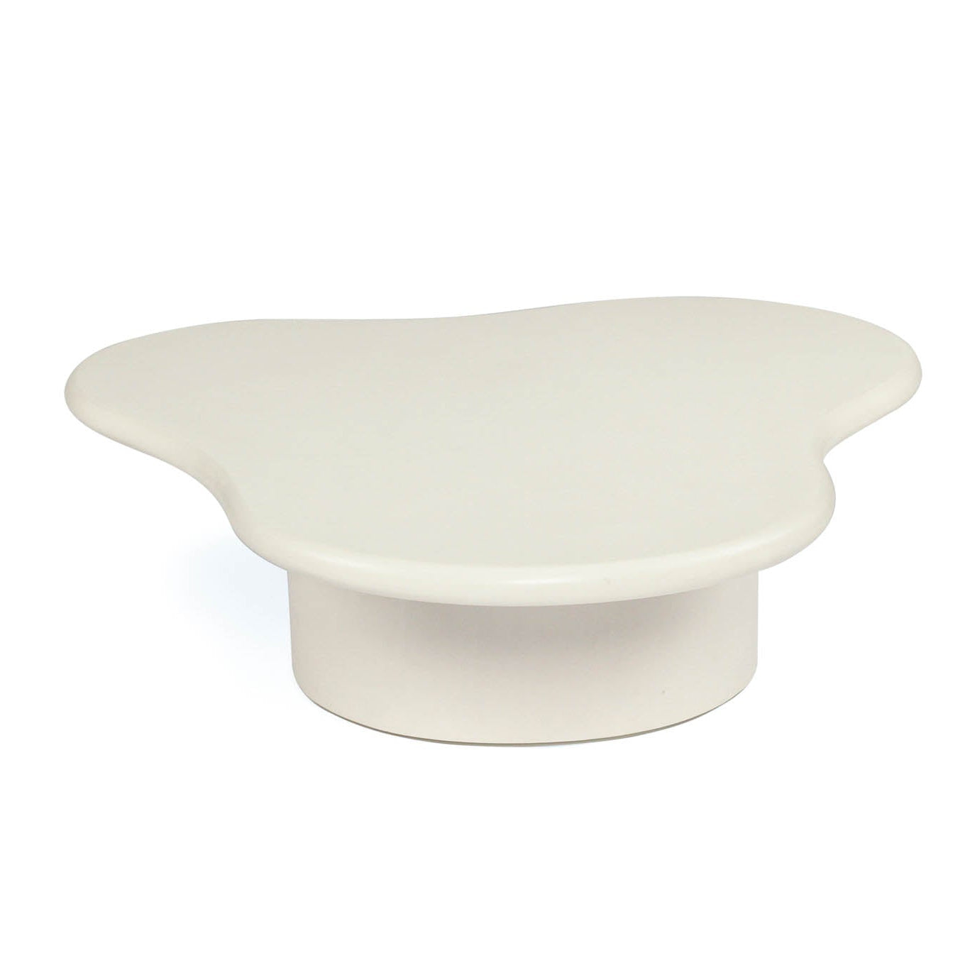 Costa Organic Coffee Table 100cm featuring an organic silhouette and handcrafted ivory microcement finish.