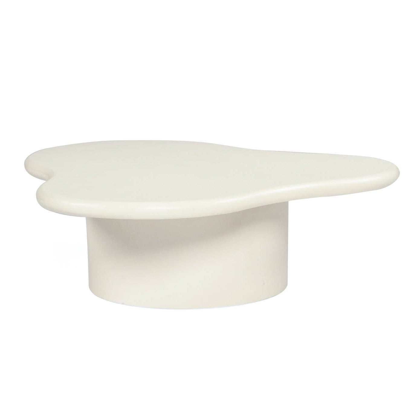 Side view of Costa Organic Coffee Table 100cm in ivory microcement with soft sculptural curves - 1.