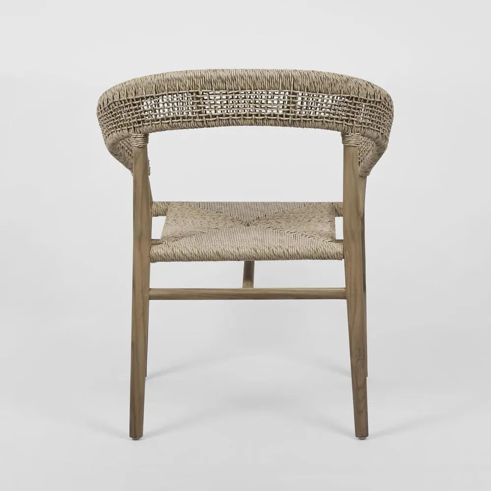 Teak and synthetic weave stylish outdoor dining chair to create an elevated outdoor living space | Magnolia Lane 4