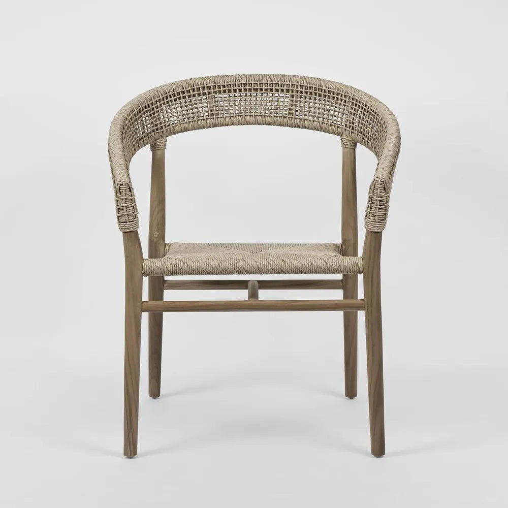 Teak and synthetic weave stylish outdoor dining chair to create an elevated outdoor living space | Magnolia Lane 2