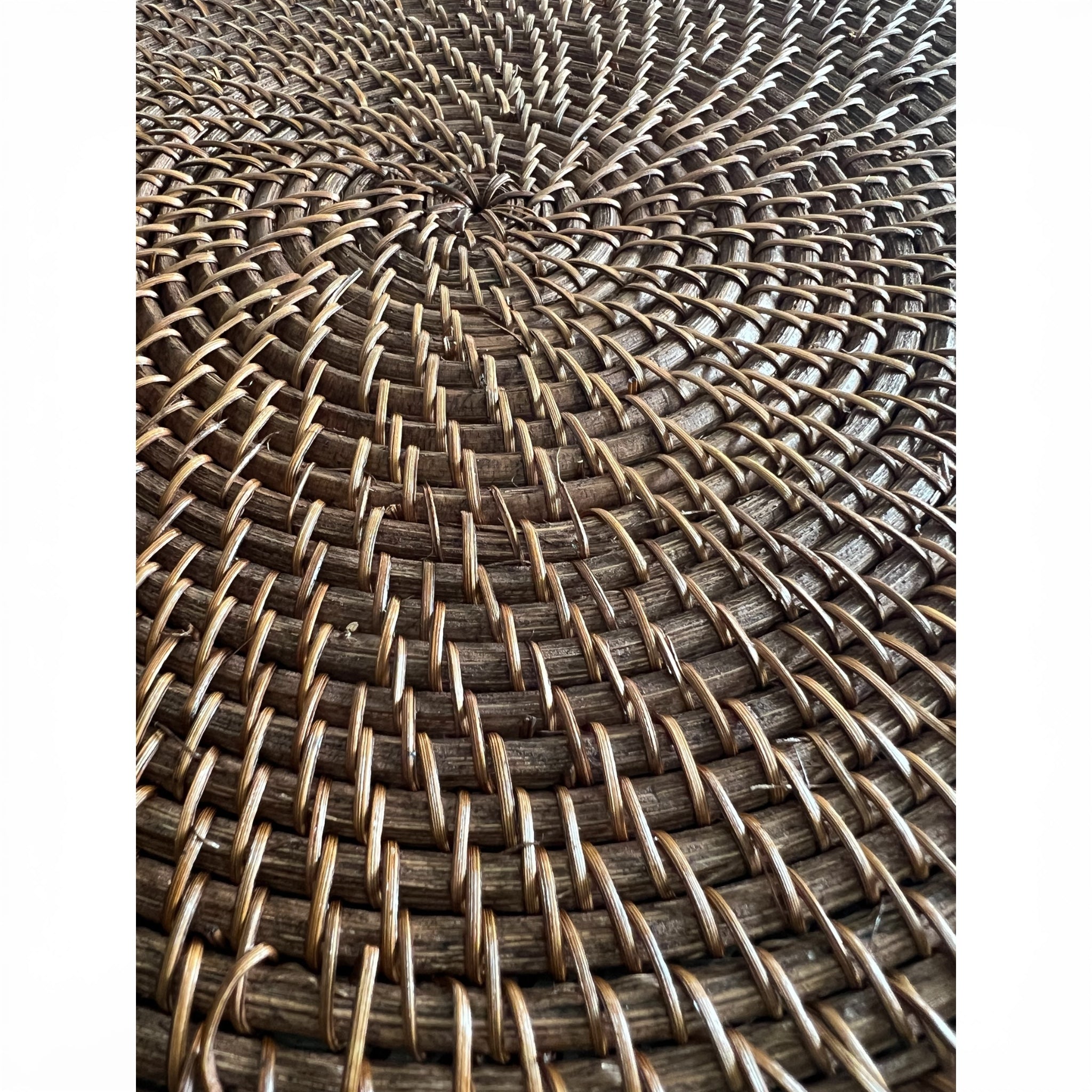 Handwoven espresso rattan placemat 30cm dark brown round woven table placemat by Magnolia Lane – patterns