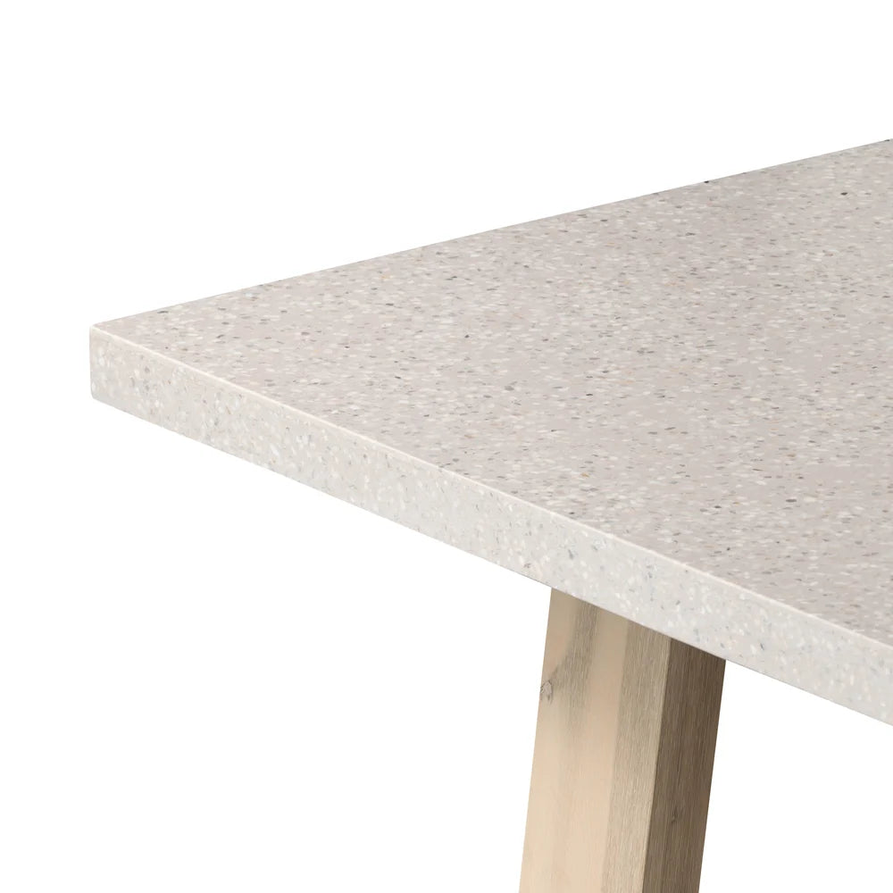 Ivory Coast eTerrazzo dining table top showing natural stone texture and variation