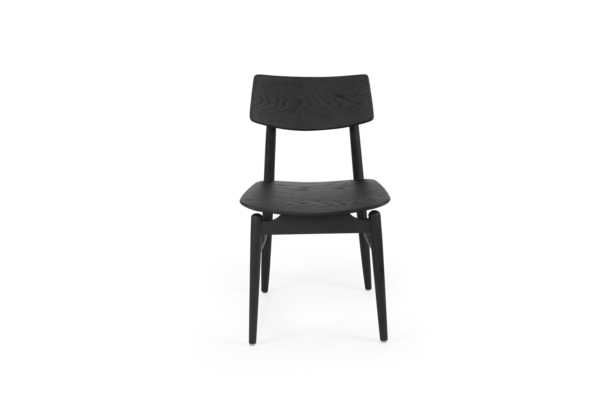 Beautifully crafted dining chair in a solid American Oak Frame with a black finish. Magnolia Lane modern dining furniture 2