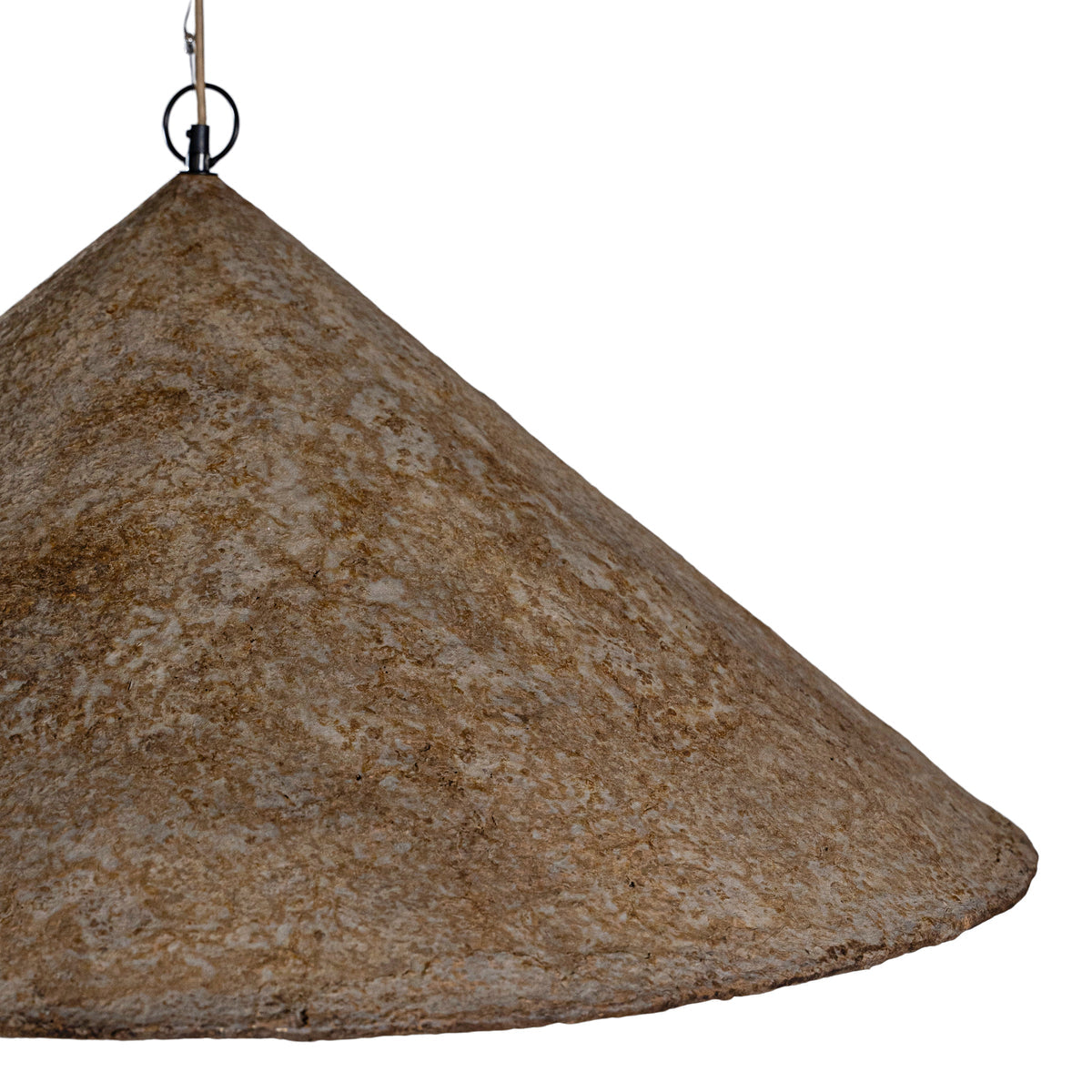 Khufu Pendant Large in Dark Roast finish, handcrafted papier-mâché composite pendant light with sculptural organic form.