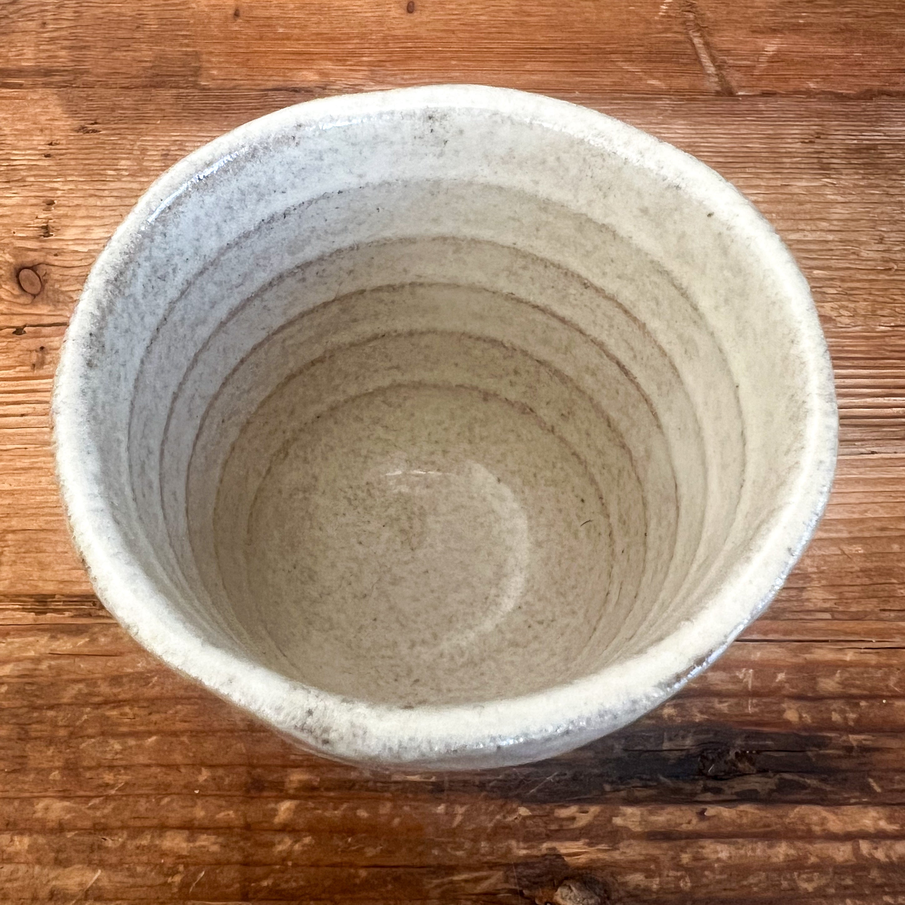 Set of two lopsided tea mugs in fawn, handcrafted Japanese ceramic stoneware from Villa Style 4