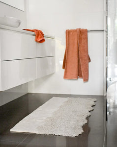 Making Waves Bath Runner in natural and beige, Magnolia Lane modern bathroom decor