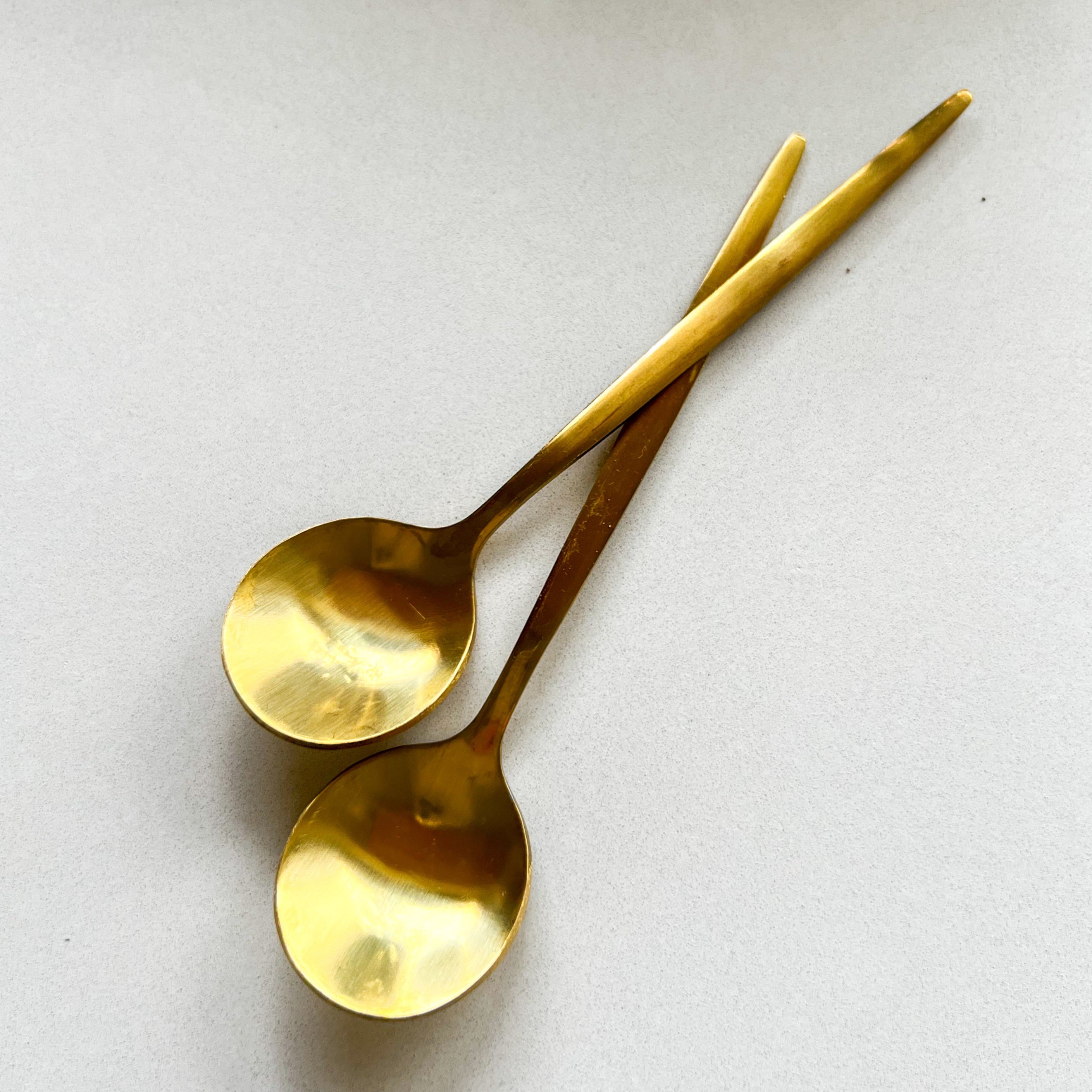 Beautiful matte gold stainless steel tea spoons, Magnolia Lane