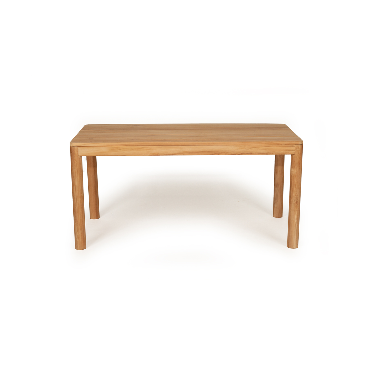 Noosa 1.6m solid teak outdoor dining table, front view