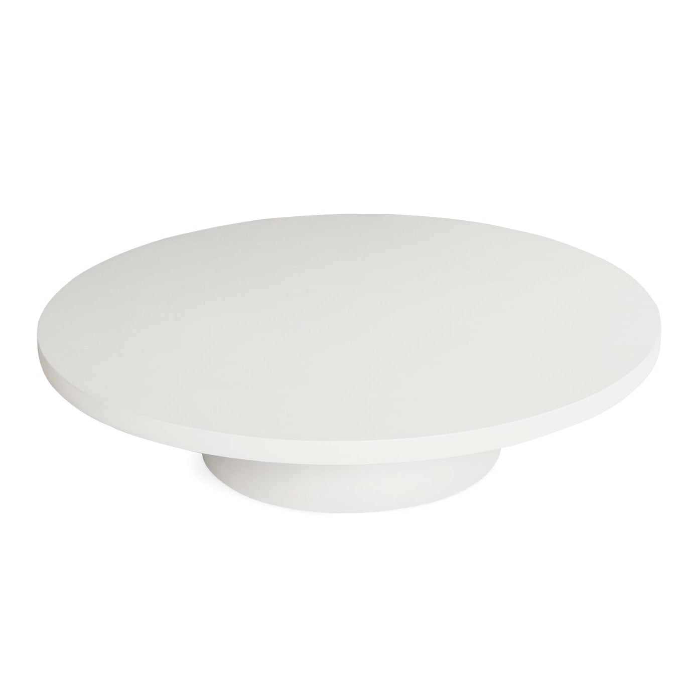 Oasis Coffee Table with generous 120cm round tabletop in whitemicrocement - top view