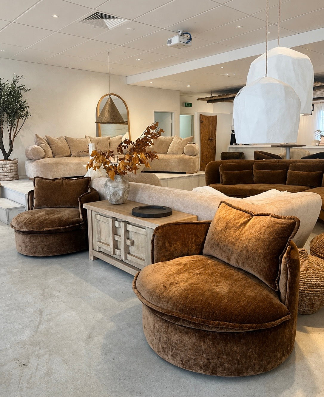Sabora Swivel Chair by Uniqwa Collections perfect in a contemporary Australian living room.