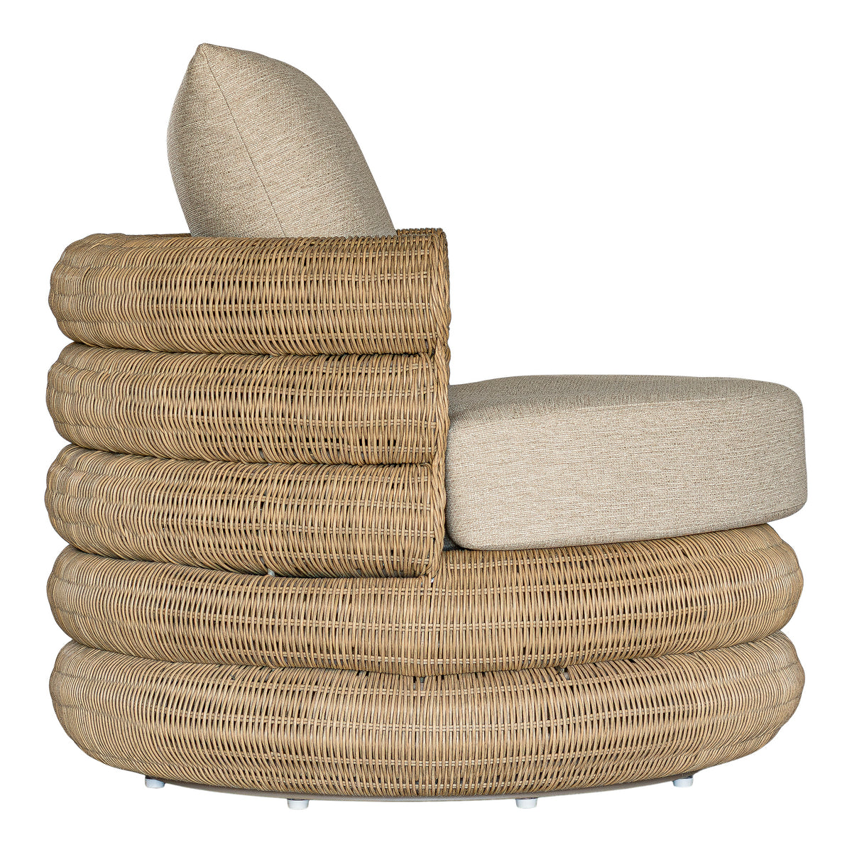 Satori outdoor swivel chair in Natural, side view
