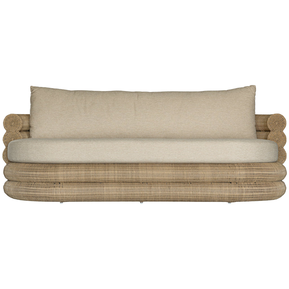Satori outdoor three seater sofa in Natural, front view