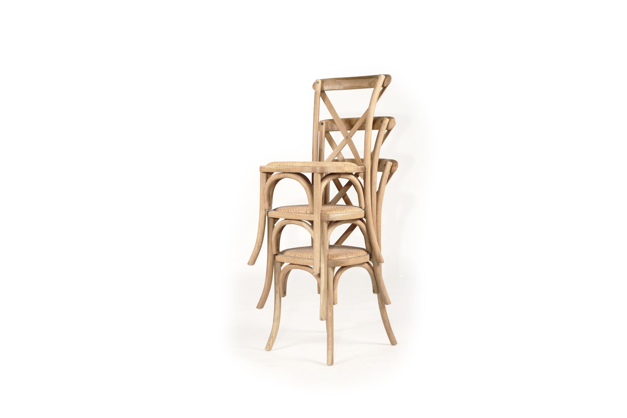 Settler Stackable Provincial Cross Back Chair | Natural Oak