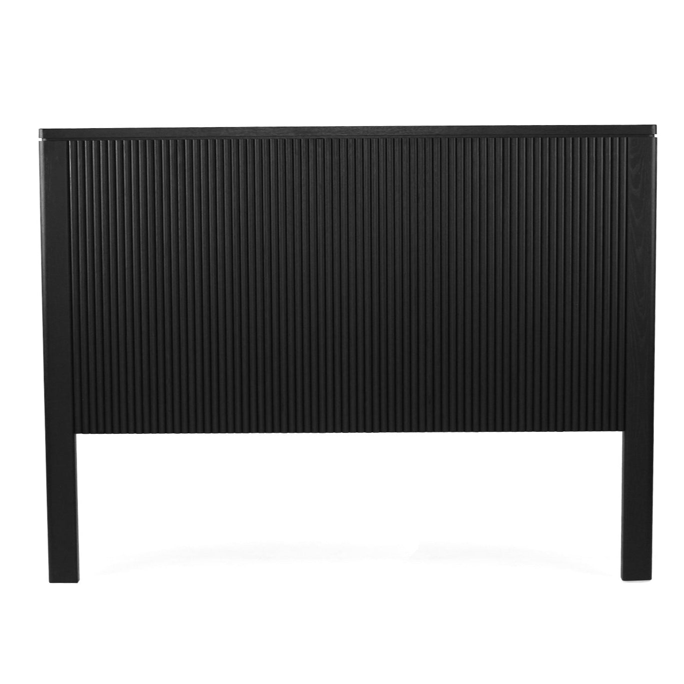 Grange Bedhead in black oak veneer, modern bedroom furniture with elegant and durable design.