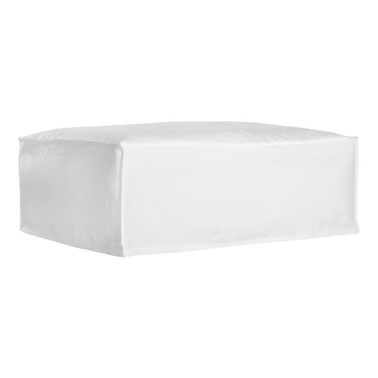 Uniqwa Hendrix ottoman, with feather cushioning and removable slipcover, timber frame modern coastal sofa with scatter cushions, available in multiple colours.