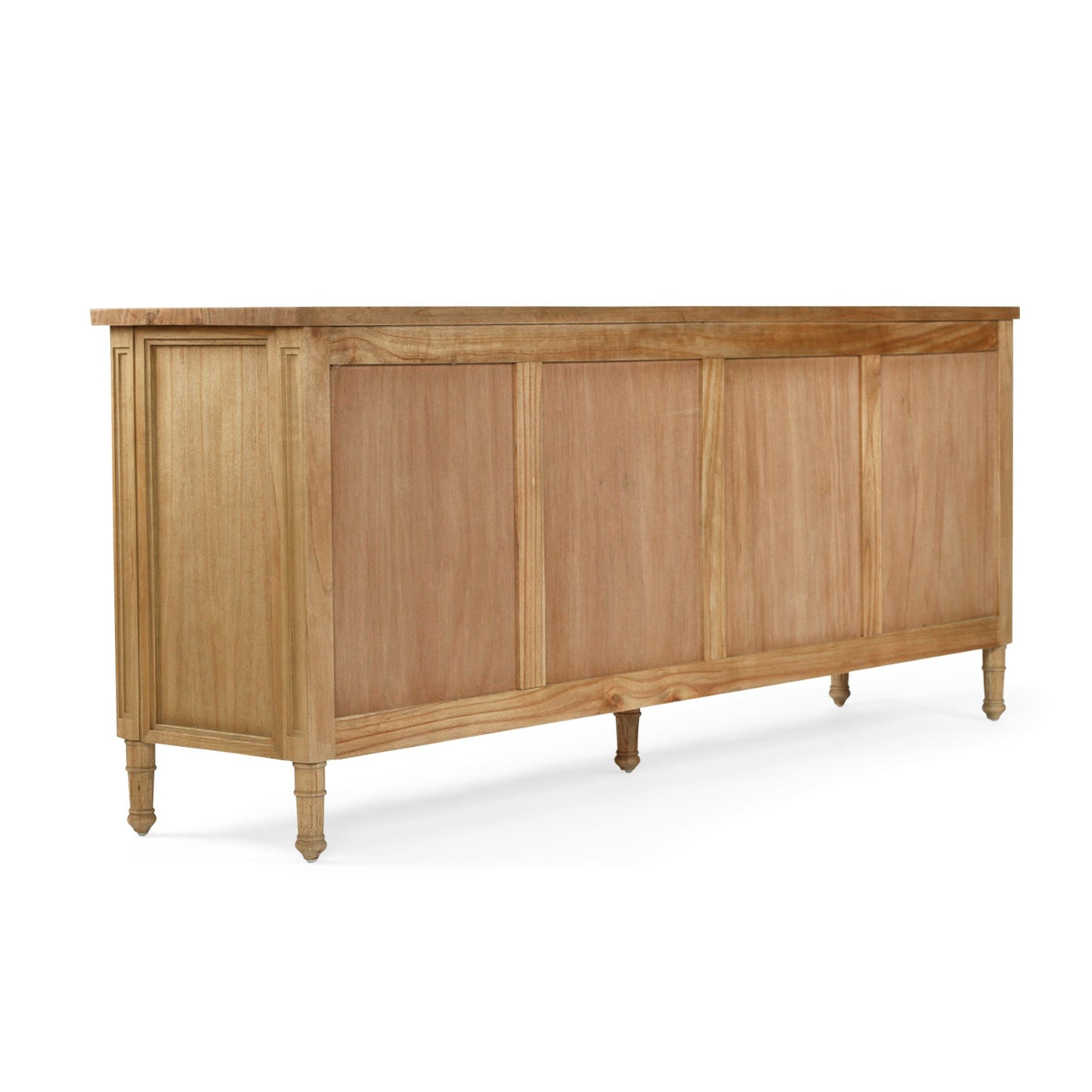 Back view of Whitsunday sideboard in solid white cedar with rattan door panels