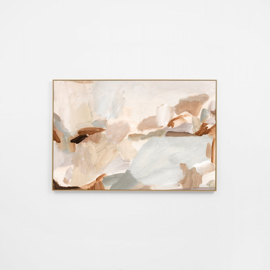 Winona Landscape Natural Canvas – modern abstract artwork printed on stretched canvas, available framed or unframed, ready to hang, handcrafted in Melbourne