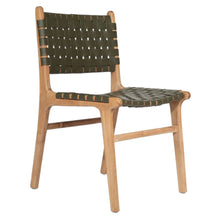 Load image into Gallery viewer, Woven leather dining chair in Olive, Magnolia Lane