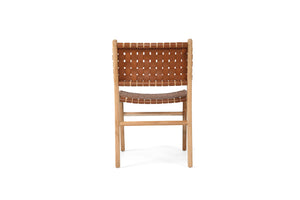 Woven leather dining chair in Tan, Magnolia Lane 5