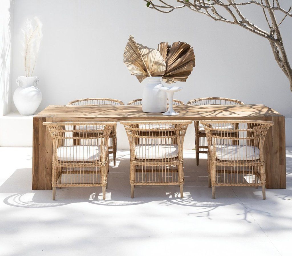 Indoor and outdoor timber dining table, Hamali Block Dining Table by Uniqwa Collections available through Magnolia Lane 4