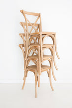 Load image into Gallery viewer, Provincial Cross Back Chair - Stackable | Natural Oak - Magnolia Lane