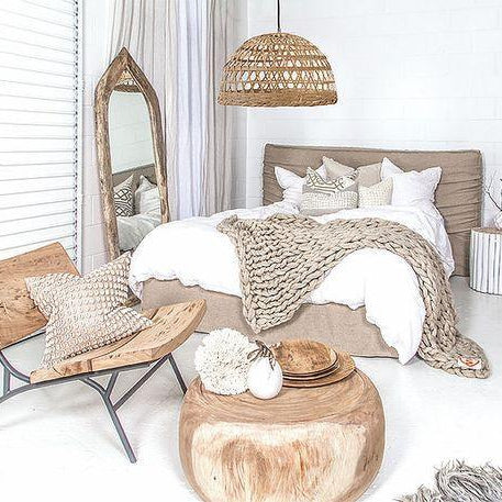 Zulu upholstered linen bedhead by Uniqwa, Magnolia Lane