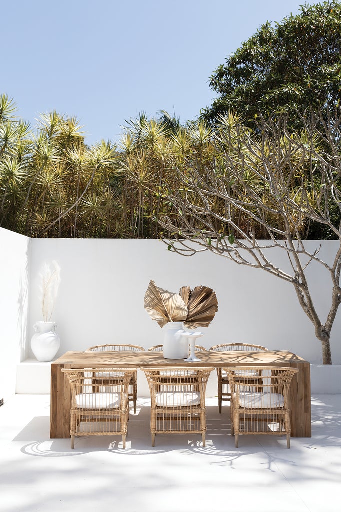 Indoor and outdoor timber dining table, Hamali Block Dining Table by Uniqwa Collections available through Magnolia Lane 7
