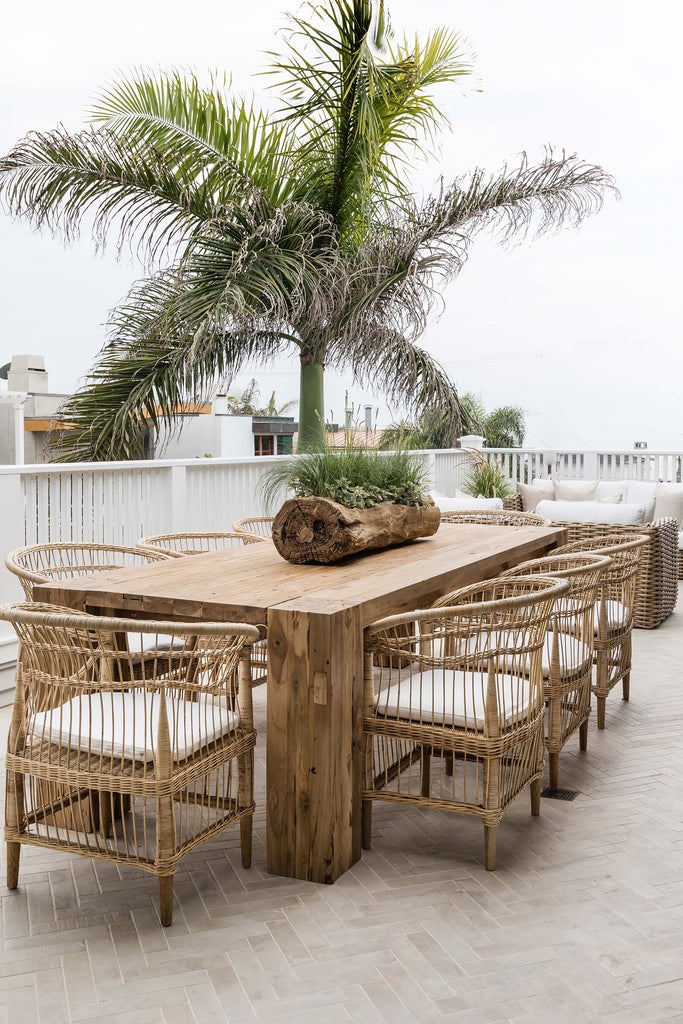 Indoor and outdoor timber dining table, Hamali Block Dining Table by Uniqwa Collections available through Magnolia Lane 5