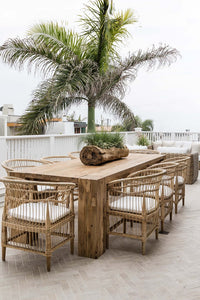 Indoor and outdoor timber dining table, Hamali Block Dining Table by Uniqwa  Collections available through Magnolia Lane 5