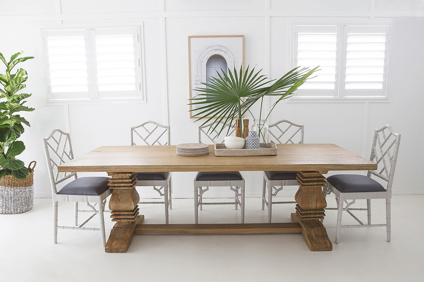 Newport Rectangular Pedestal Table - Magnolia Lane