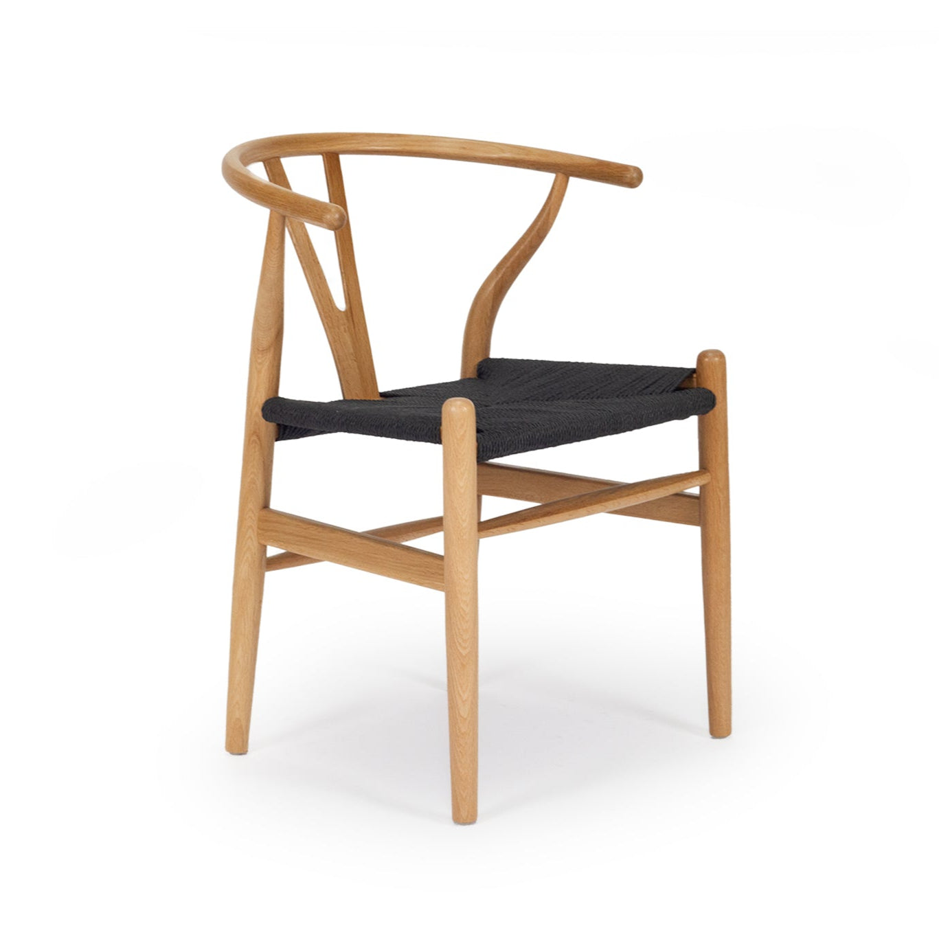 Wishbone Designer Chair | Natural Oak/Black Cord