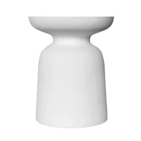 Akoni Side Table in white resin by Uniqwa Collections, mid-century inspired design, lightweight and durable, perfect for modern indoor or outdoor spaces. Magnolia Lane pool house furniture.