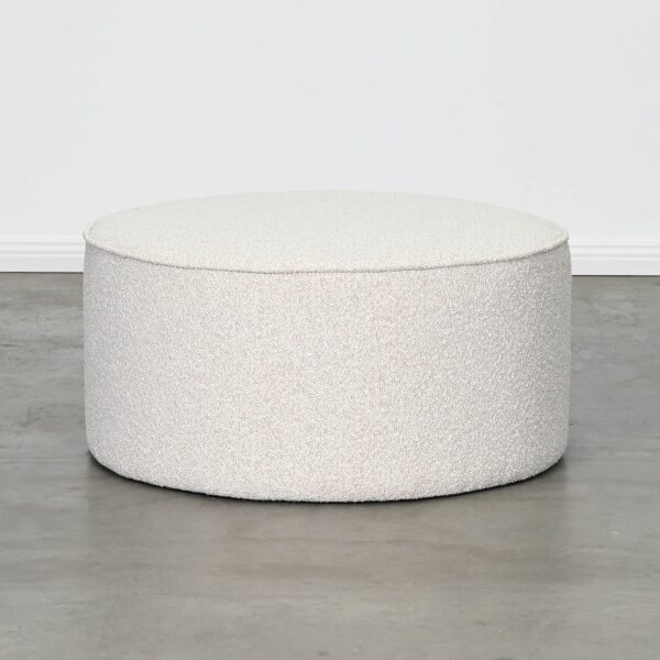 Belamy large round boucle ottoman in oatmeal, Magnolia Lane modern furniture Sunshine Coast