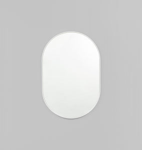 Bjorn Oval Mirror Bright White-Magnolia Lane