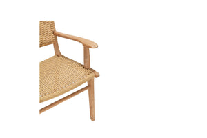 Cable Beach teak and synthetic rattan weave full outdoor dining arm chair, Magnolia Lane 3