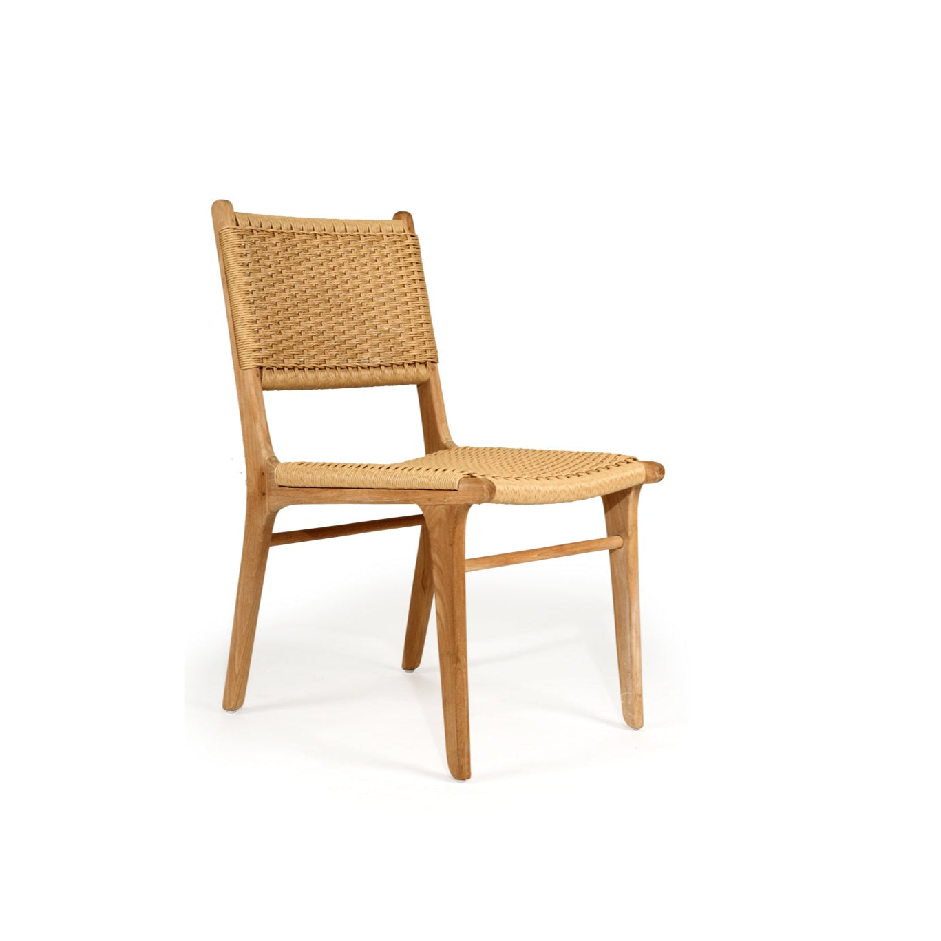 Cable Beach teak and synthetic rattan weave full outdoor dining chair, Magnolia Lane 2