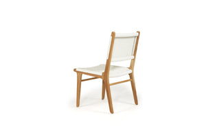 Cable Beach full outdoor teak and woven dining chair, Magnolia Lane - back angel