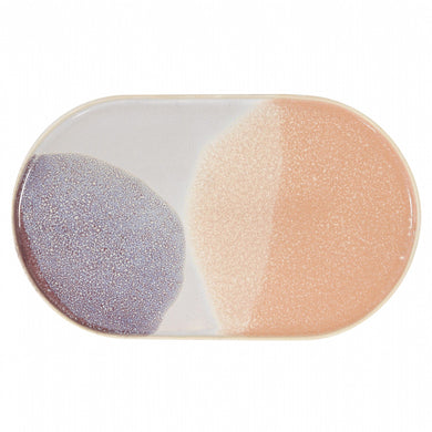 Ceramic 80's Oval Dinner Plate 6 Pink/Lilac - Magnolia Lane