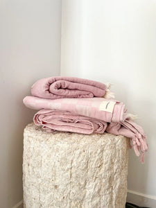 Checker turkish towel in blush pink, One Fine Sunday, Magnolia Lane beach style