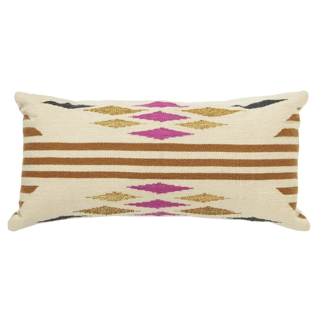 Desert Bolster Cushion - Tan/Fuschia - Magnolia Lane