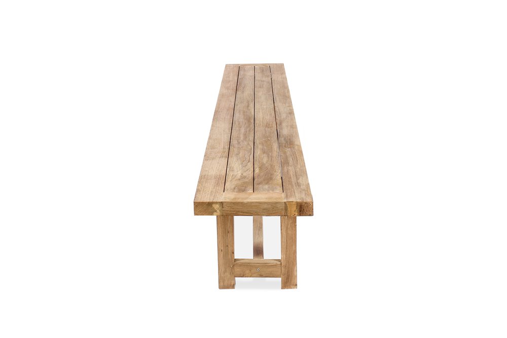 Gather outdoor reclaimed teak bench, Magnolia Lane rustic outdoor furniture