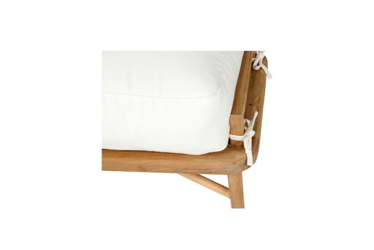 Harbour Island Indoor Armchair + Ottoman, close-up detail.