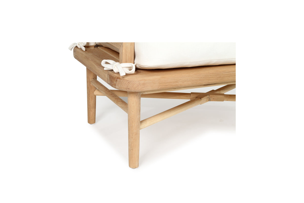 Harbour Island Indoor Armchair + Ottoman, close-up detail.